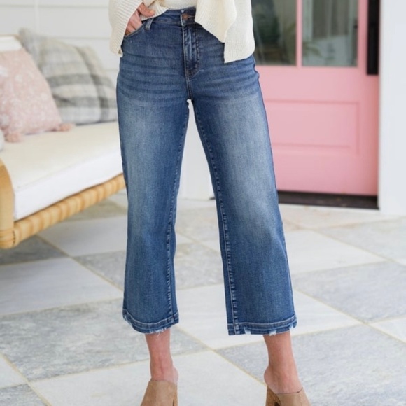 Judy Blue Denim - NWT-Judy Blue-Look at Me Now-Hi Rise-Wide Leg-Vintage Wash Jeans-Sz 5/27